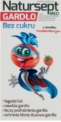 Natursept med gardło, lizaki bez cukru, smak truskawkowy, 6 szt.