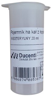 Pojemnik na kał z łopatką STERYLNY 20ml 