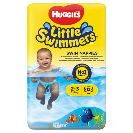 Huggies Little Swimmers Small 2-3 (3-8kg) majteczki 12 sztuk data 12.2024