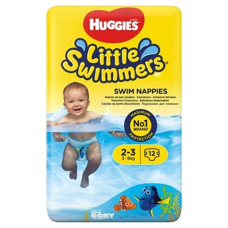 Huggies Little Swimmers Small 2-3 (3-8kg) majteczki 12 sztuk data 12.2024